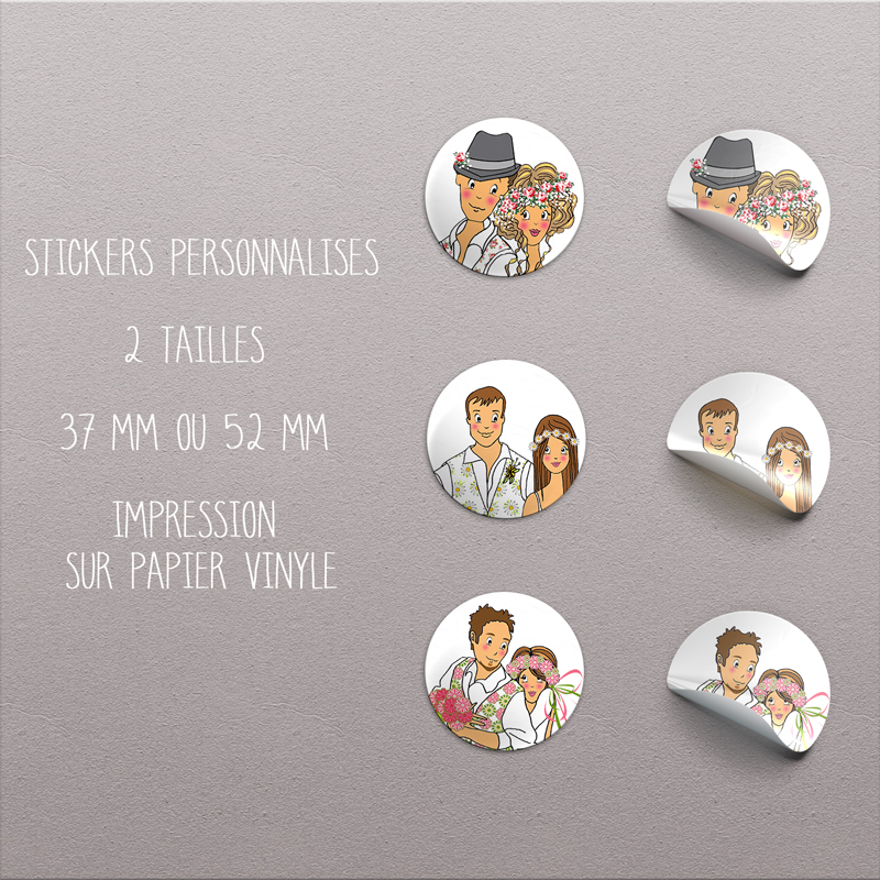 Stickers personnalisés mariage
